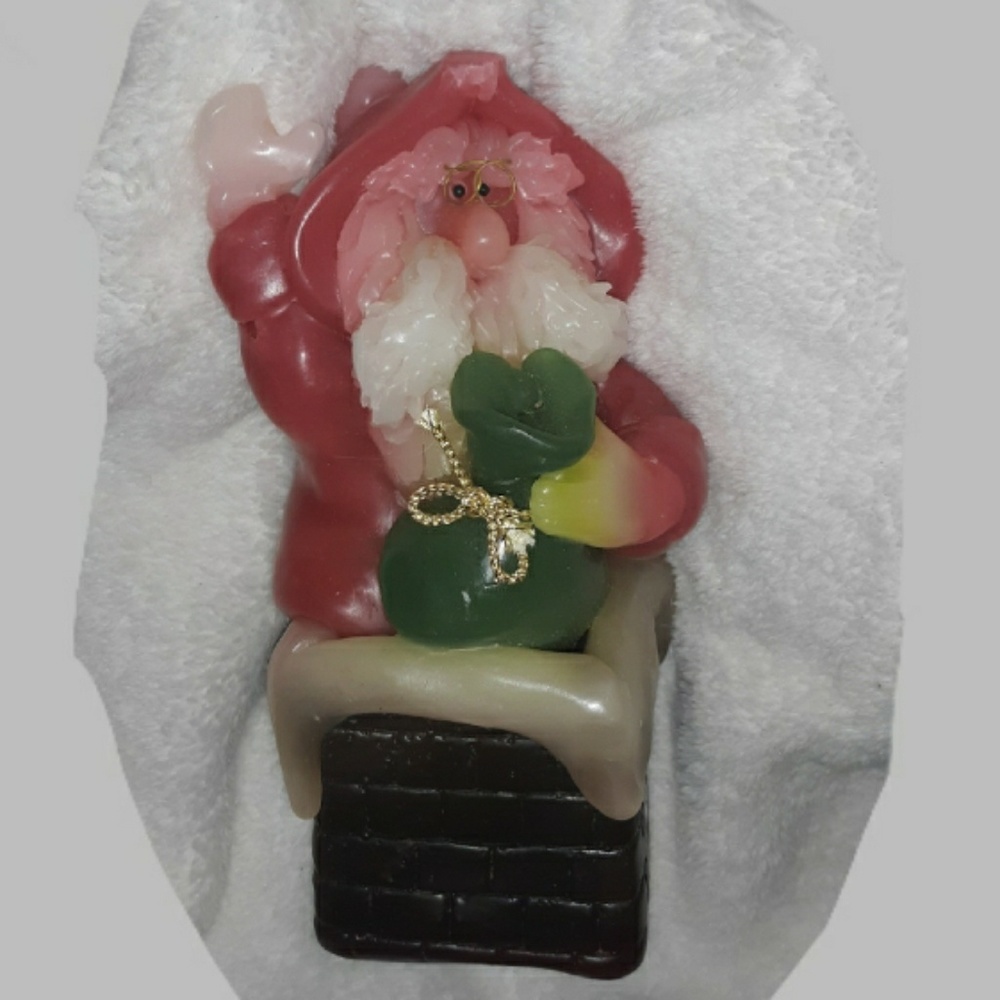 Antique handcrafted 'Northern Lights' Santa candle